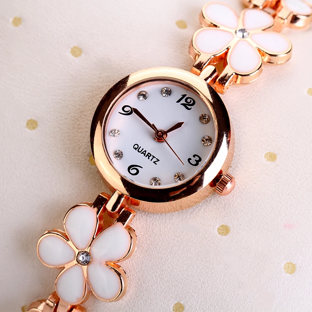 New Design Lovely Daisies Flower Women\'s Watch Rose Gold Bracelet