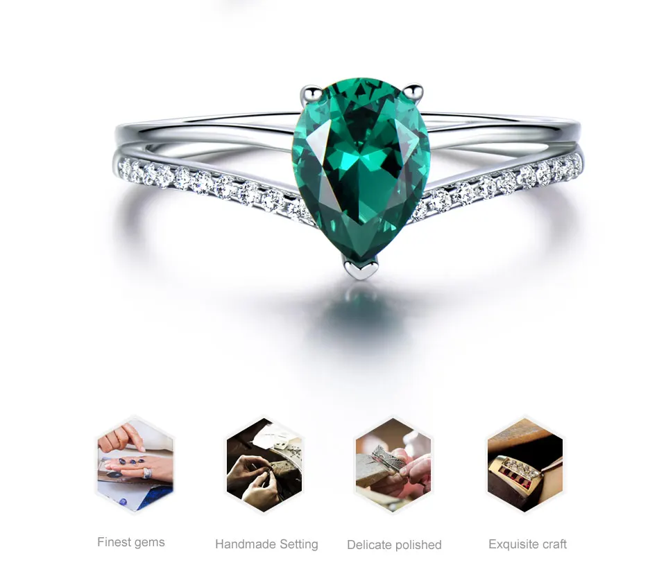 925 sterling silver emerald ring for women (2)