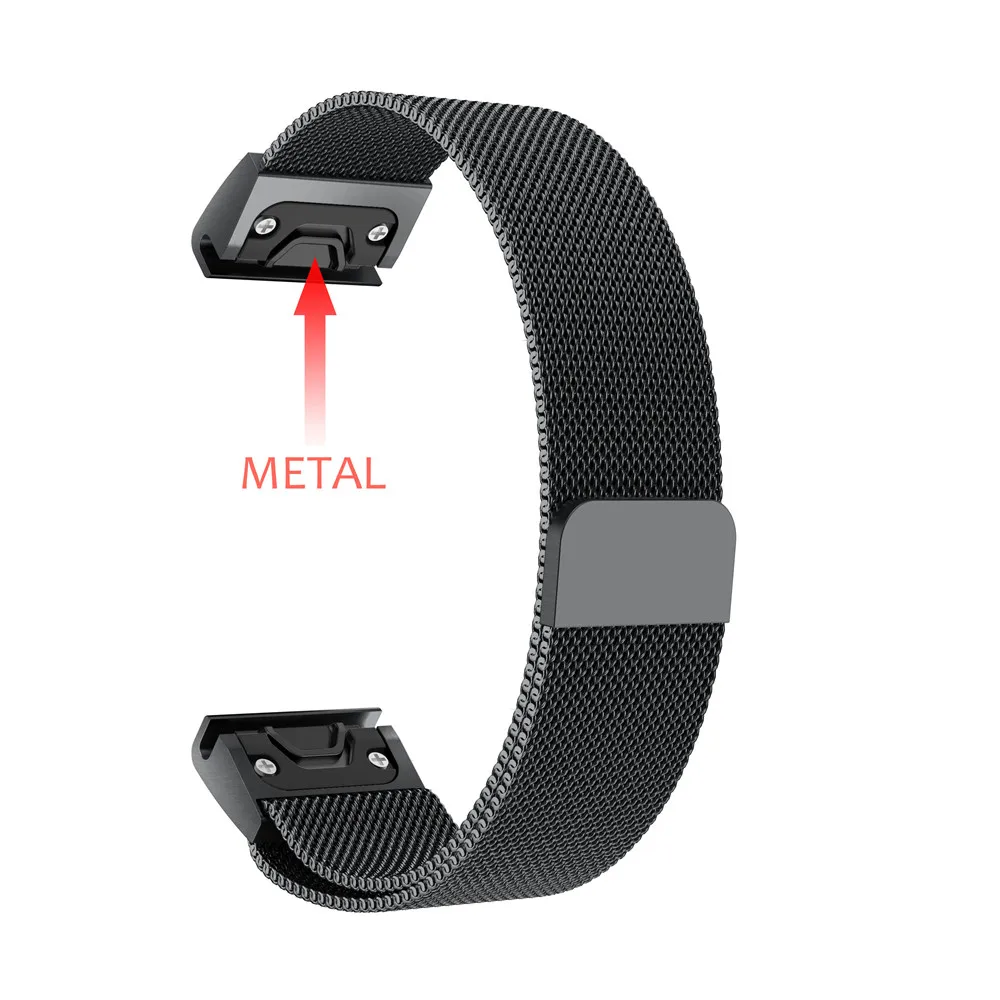 

22mm Milanese Magnetic Watch Band Strap for Garmin Fenix 5 plus forerunner935 945 quaitx5 sapphire Quick Fit Watchbands Wrist