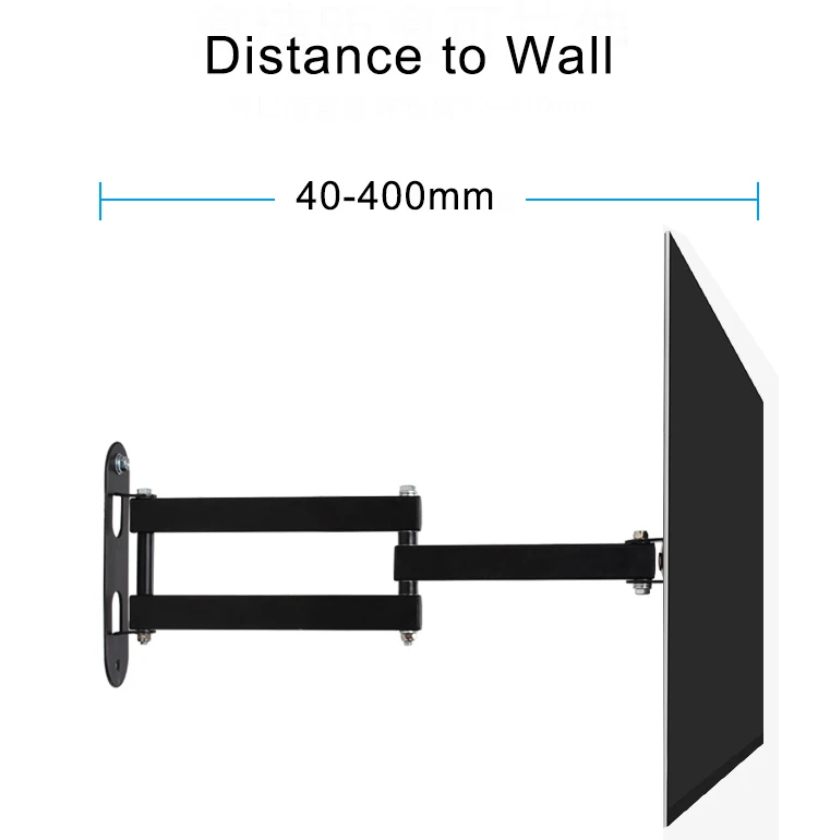 Настенный кронштейн для монитора с поворотным и артикуляционным наклонным кронштейном подходит для ЖК-дисплея 10-27 дюймов, светодиодный экран с плоским экраном до 22 фунтов