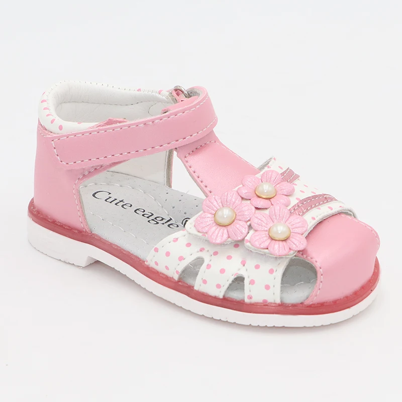 Sandálias de Couro do Plutônio da Criança Sapatos da Menina do Bebê Bonito Águia Verão Meninas Crianças Sapatos Fechados Toe Sandálias Ortopédicas Tamanho 21-26 Novo 2020 17 do plutônio da criança crianças sapatos fechados