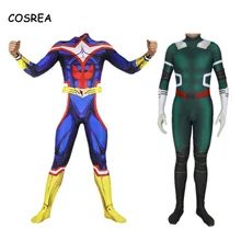 Костюм для косплея из аниме My Hero academic Deku боди на молнии взрослых