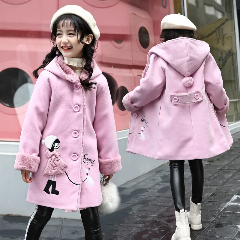 

Girl Children's Autumn and Winter Fur Coat 2017 New Styles Young Girl's Korean Cashmere Thick Fashion Coat