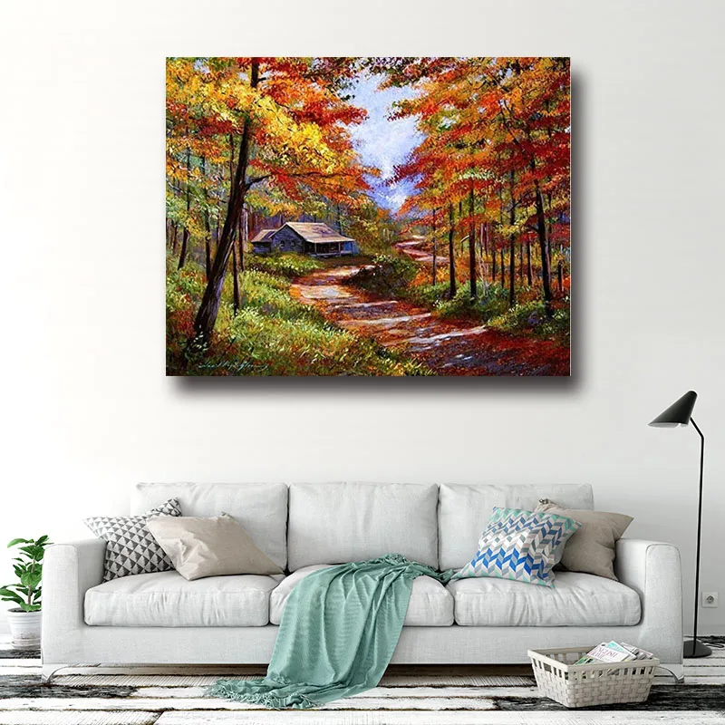 

DIY colorings pictures by numbers with colors landscape picture drawing painting by numbers framed Hom