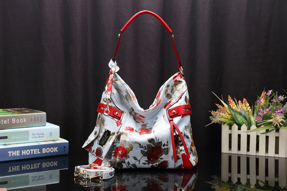 Arliwwi брендовая дизайнерская женская цветочная Большая вместительная сумка на плечо, женские вместительные сумки с розой, большие сумки через плечо, женские сумки, Новинка