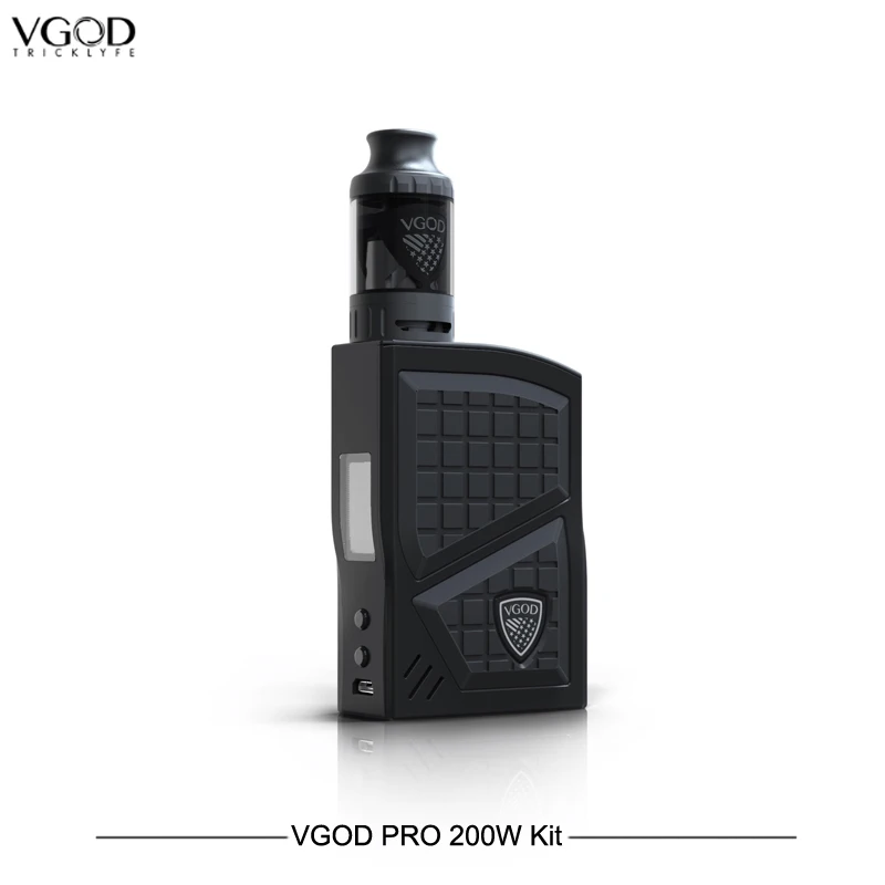 

Original VGOD Pro 200 Box Mod Kit TC Vaporizer Mod 200w 4ml VGOD Sub ohm tank Atomizer Electronic Cigarettes 0.2ohm Coil Vape