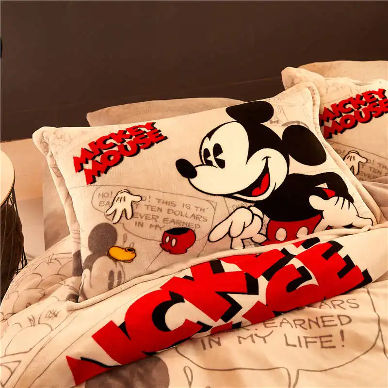 Disney Mickey Mouse Flannel Fleece Comforter Bedding Set - Queen Size Quilt Cover, Twin Kids 3D Full Bed Linen - Soft Coverlet for Girls image 3
