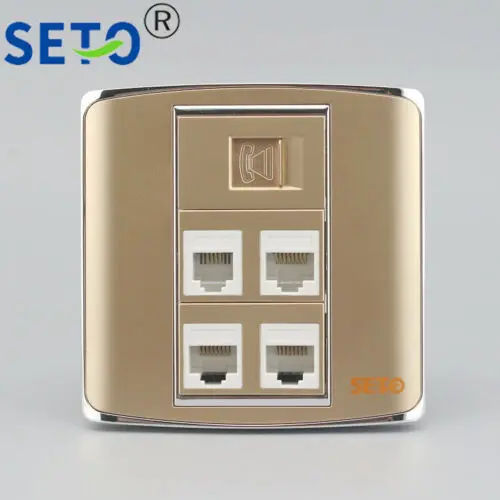 86 Тип двойной RJ11 Cat3 Тел+ 3 Порты RJ45 Cat5e сетевой разъем Keystone лицевой панели