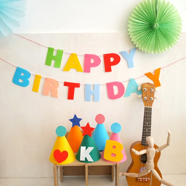 colorful happy birthday banner letters shaped party flags bell birthday banner letters