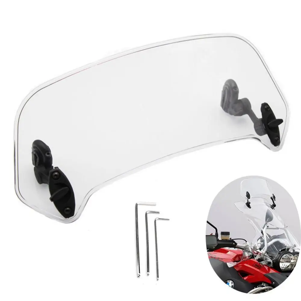 

Motorcycle Adjustable Clip-on Windshield Extension Spoiler Air Deflector Windscreen For BMW Honda Suzuki Yamaha Kawasaki Triumph