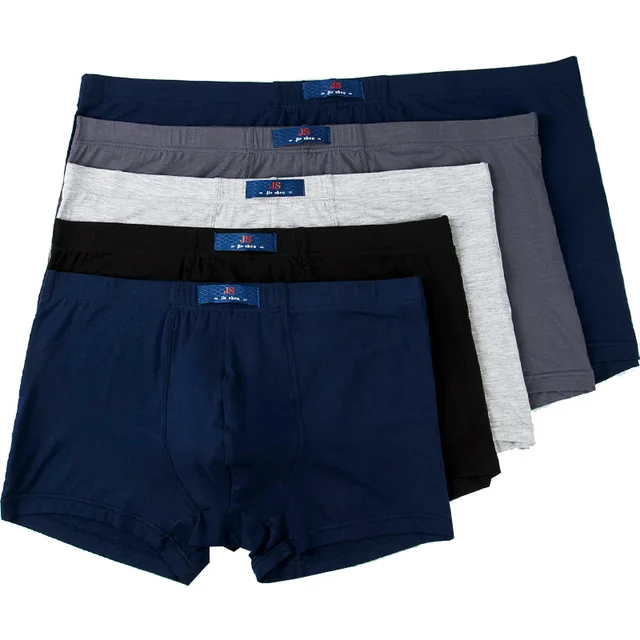 European Men's Briefs Increase Fat Plus Solid Color Cotton Large Size