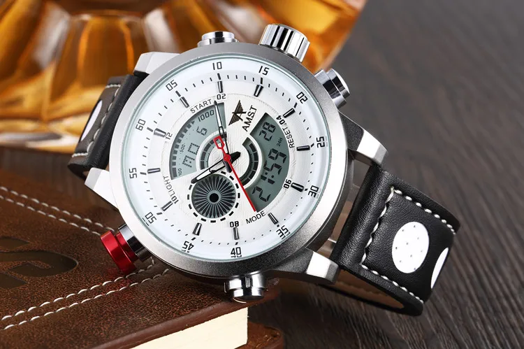 Luxury Brand AMST Watches Men Quartz LED Fashion Military Casual Sports Watch Luxury Brand Relogio Wristwatches