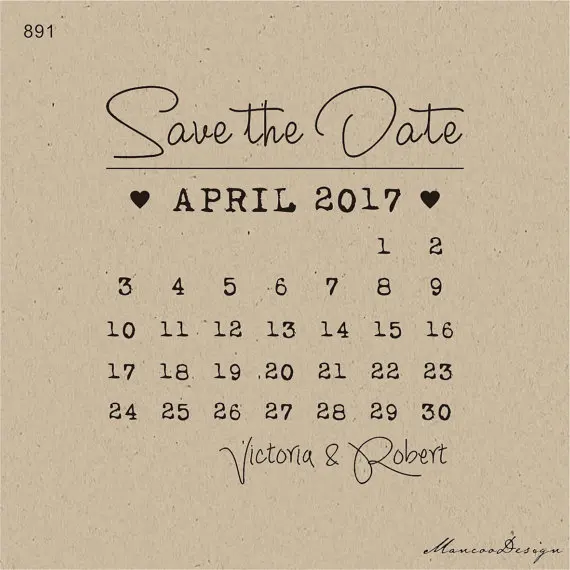diy calendar stamp customized