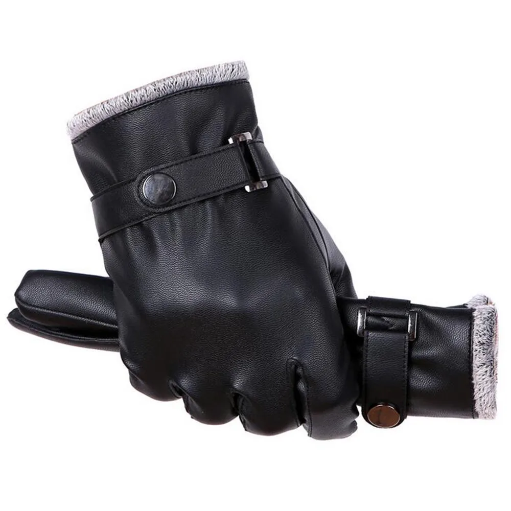 1 пара мужские ветрозащитные водонепроницаемые велосипедные спортивные кожаные Нескользящие бархатные утолщенные мужские перчатки Guantes горячая Распродажа 18Nov