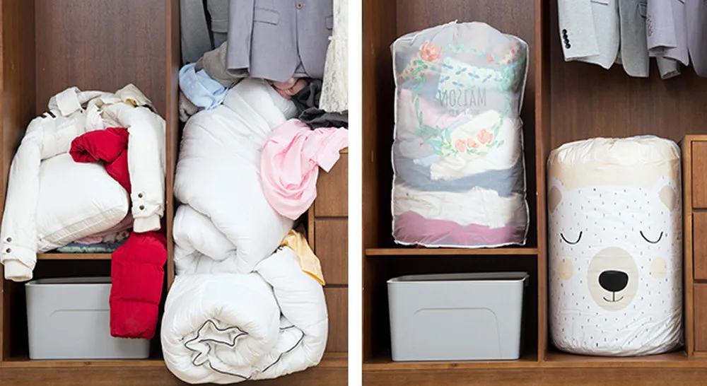 Прямая поставка складная сумка для хранения одежды одеяло шкаф Органайзер для свитера коробка, мешочек