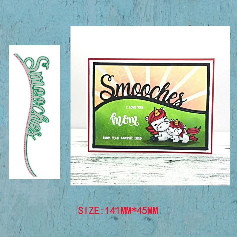 Металлические Вырубные штампы LLove CCraft Smooches word border для рукоделия скрапбукинга