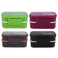 1400ml Double Layer Lunch Box Portable Leakproof Big Capacity Microwave Bento Picnic Students Container Storage with