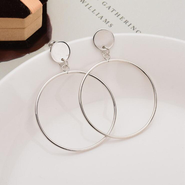 Statement Earrings 2019 Big Geometric Round Earrings For Women Hanging Dangle Earrings Drop Earing Modern Female Jewelry