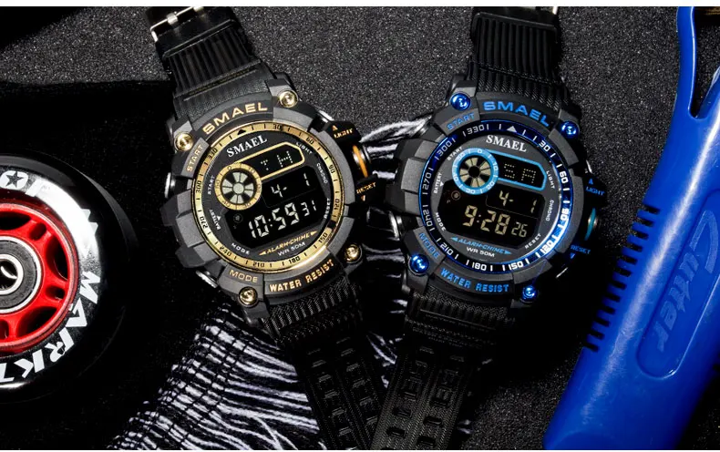 SMAEL Outdoor Sports Watches for Men Digital Watch Men's Electronic Military Clock Male Big Dial Fashion Watch Relogio Masculino