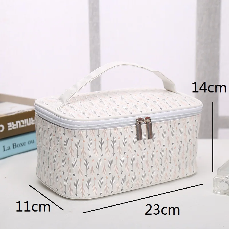 سعة كبيرة السيدات منظم حقيبة الماكياج بو حقيبة منتجات تجميل جلدية للنساء حقيبة مستحضرات تجميل أطقم سفر التجميل تخزين أكياس