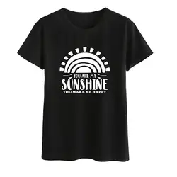 You Are My Sunshine/женская футболка с принтом, милые Графические футболки, повседневная футболка s Harajuku, Женская пляжная летняя футболка camiseta Mujer