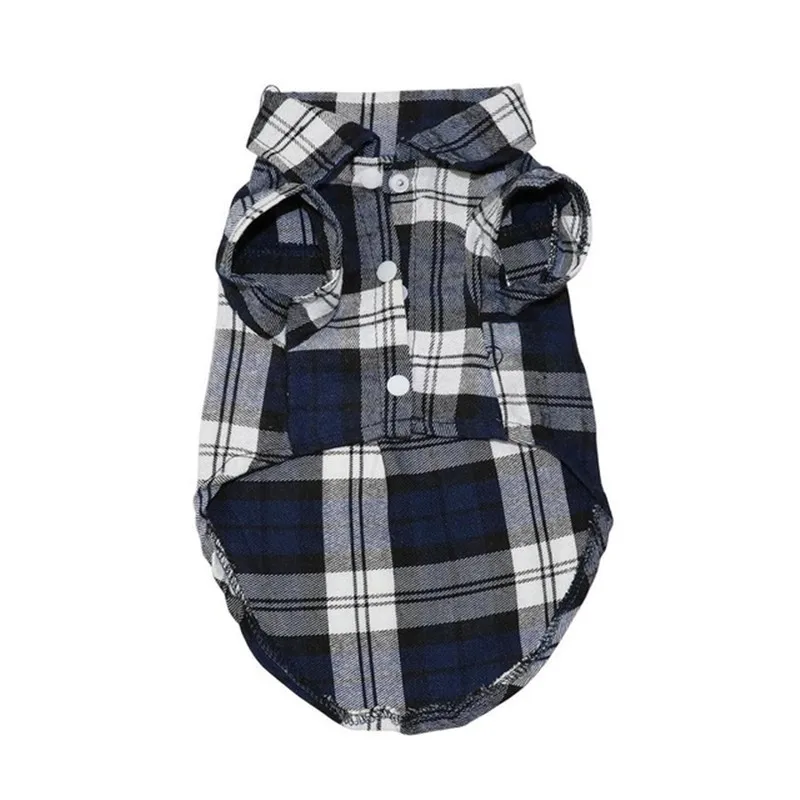 Pet Puppy Dog Clothes Summer Plaid Dog Shirt Coats Jackets Cat Grid Costumes for Small Medium Dogs Yorkies Chihuahua Clothes7
