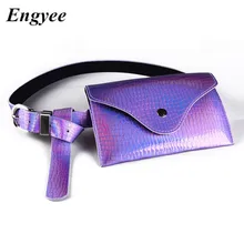 Engyee женская сумка Лазерная мини Поясные сумки Для женщин поясная сумка Для женщин кожа поясная крокодил Hip поясная Сумка дорожная кошелек