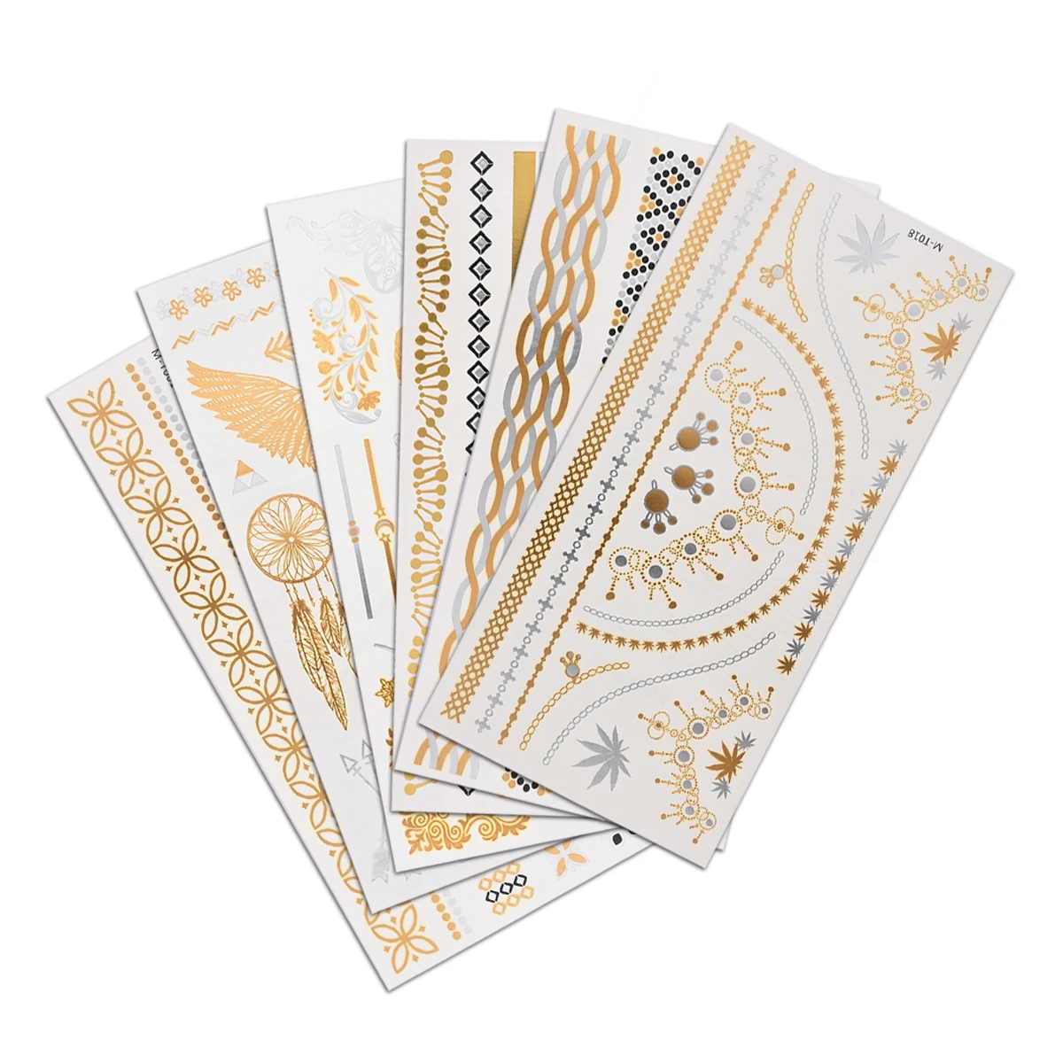 

6 Images Golden Vaporwave Label Kawaii Sticker Temporary Handmade Adhesive Paper Paste Makeup Arm Flake Waterproof Stickers