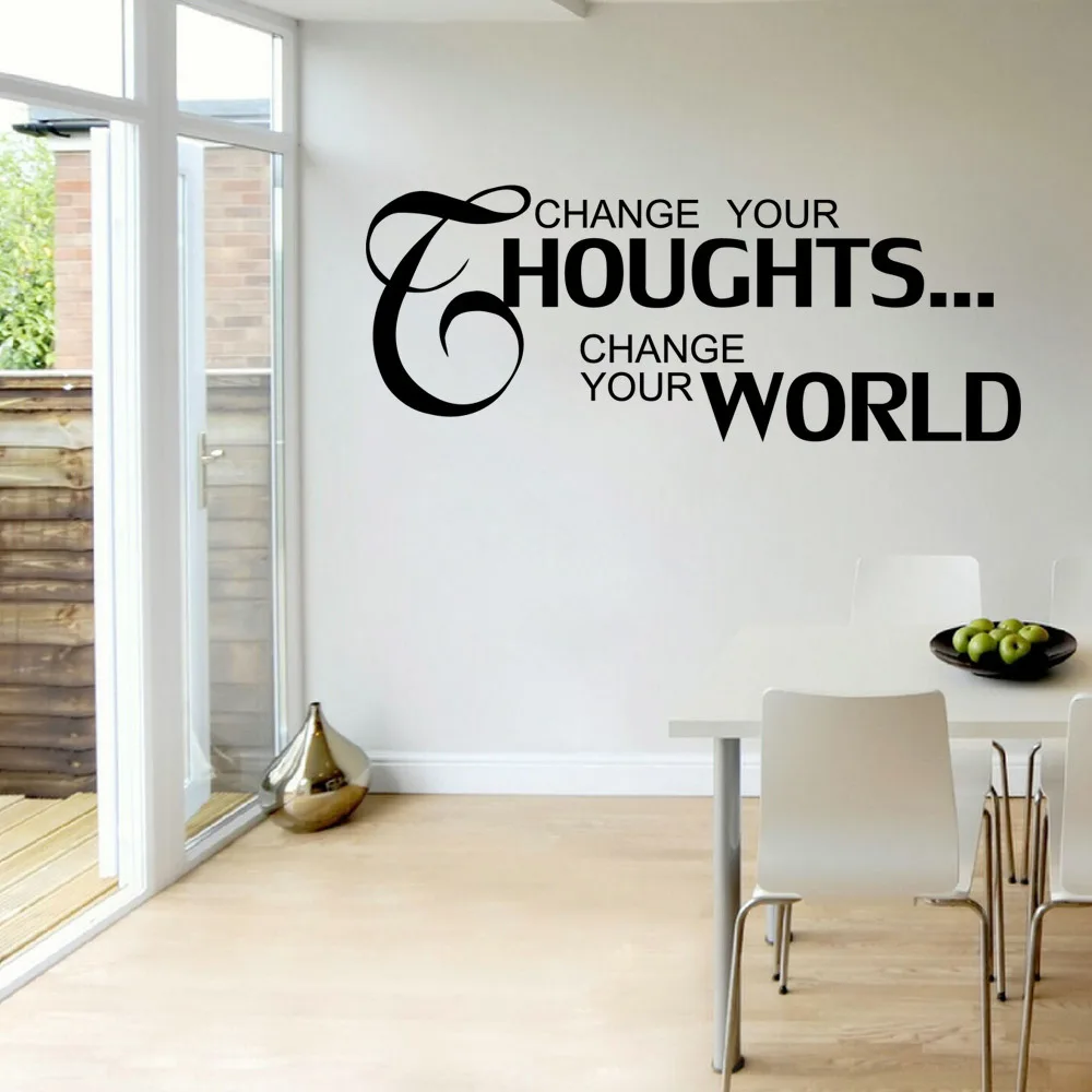 new sale waterproof PVC wall sticker change your thought friendly wall