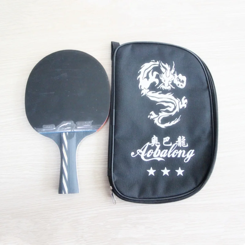 المهنية ألياف الكربون مضرب تنس الطاولة بليد مع مزدوجة الوجه البثور في مضرب بينغ بونغ مضرب المطاط الأصلي مع حقيبة