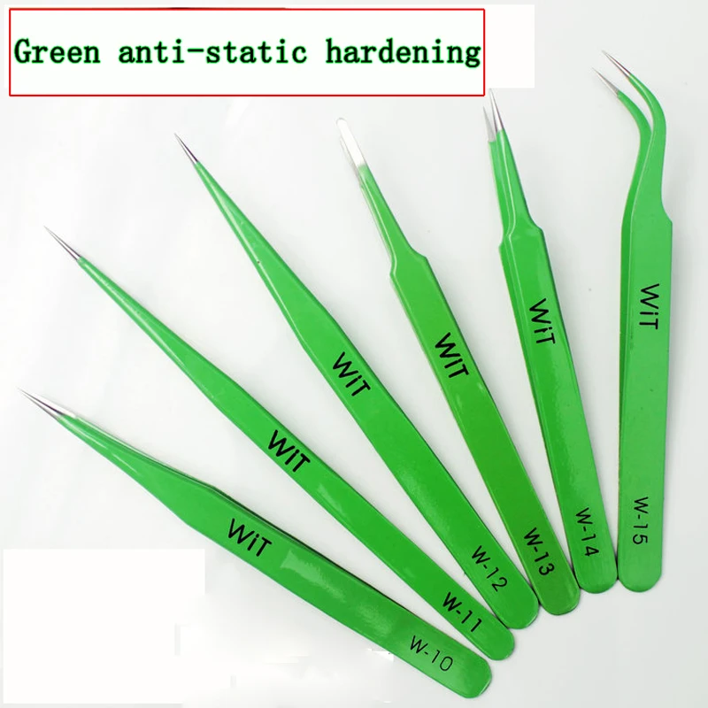 

WIT Stainless Steel Tweezers W-10 11 12 13 14 15 Special Tip Anti-static Bend Clip for iPhone Repair