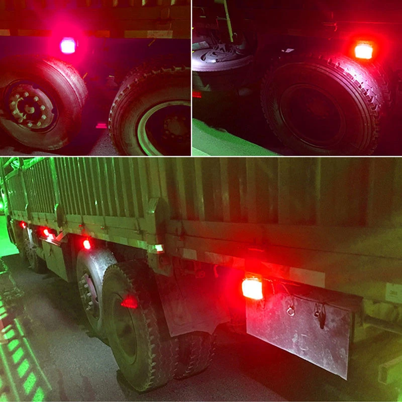 JXLCLYL  Red 7 LED Round Side Marker Indicator Clearance Light Car Truck Trailer