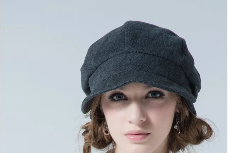 Женская шерстяная шляпа в европейском стиле, Высококачественная модная кепка в стиле милитари, Женская универсальная Кепка, Студенческая Кепка, кепка для отдыха, B-7310