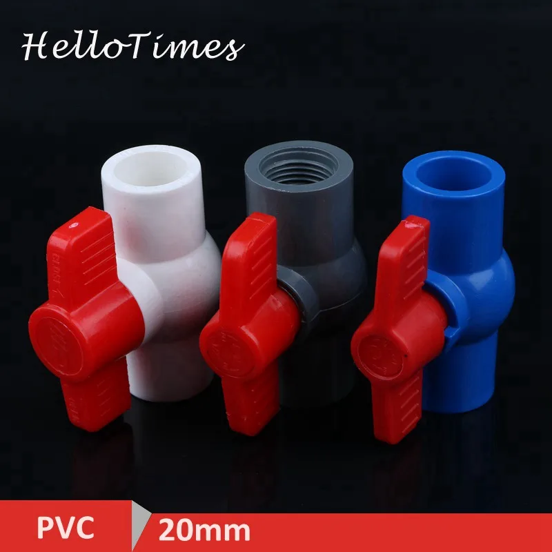

1pc 1/2" x 1/2" 20mm-20mm PVC Ball Valve Slip Shut Handle Valve PVC Pipe Fittings Plumbing System Accessory Water Tube