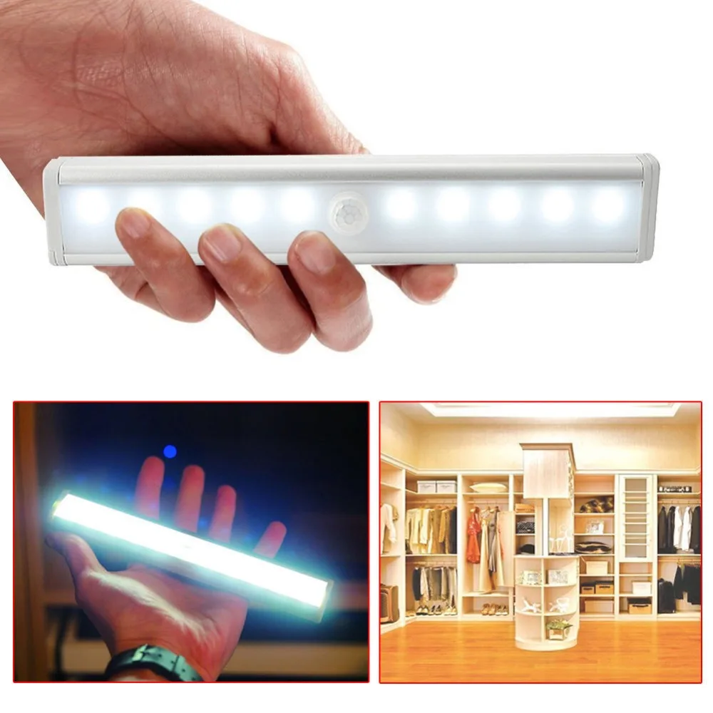 Espow 10 LED IR Infrared Motion sensor light Detector Wireless Sensor Closet Cabinet Light Lamp L802