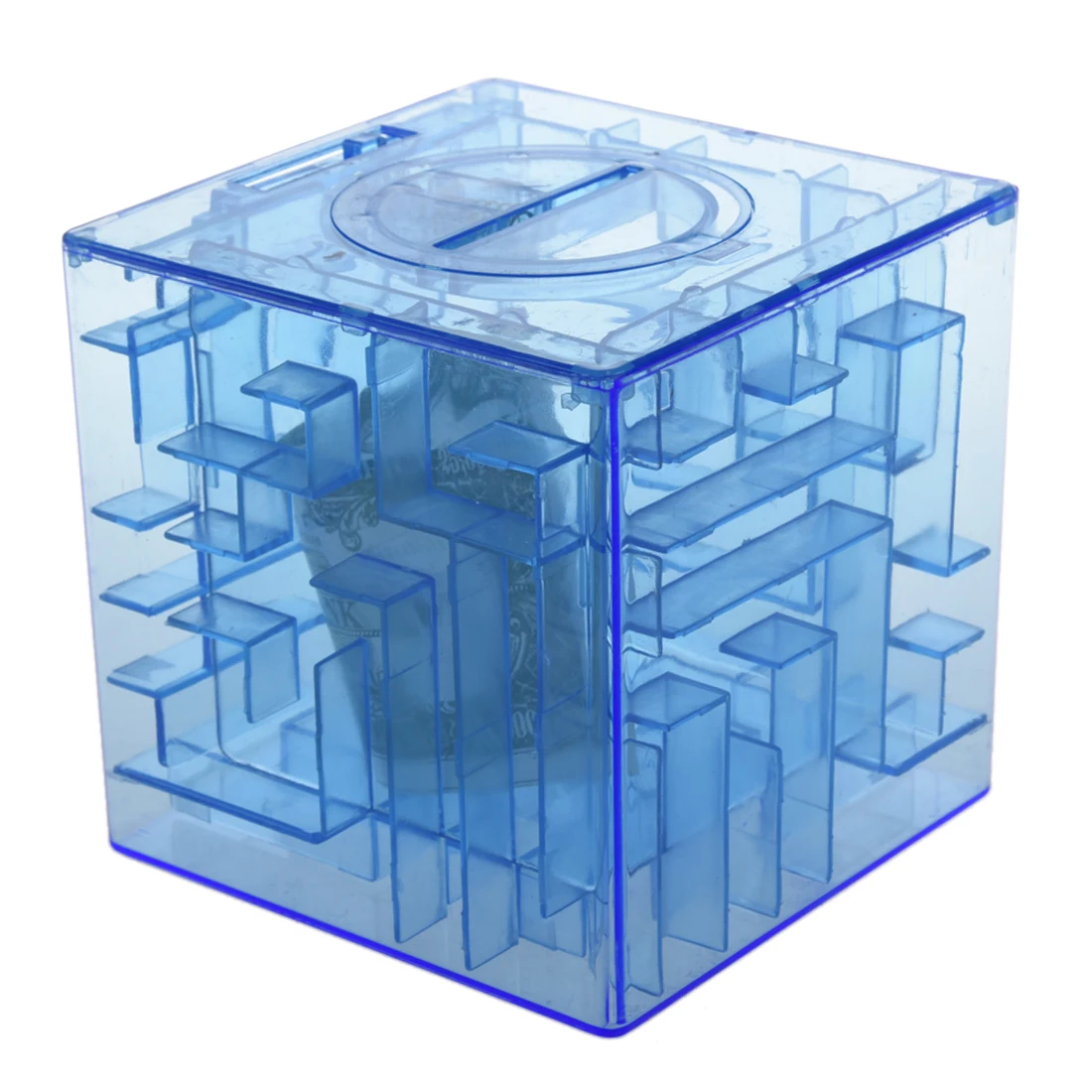 

Plastic Cubic Money Maze Bank Saving Coin Collection Case Box 3D Puzzle