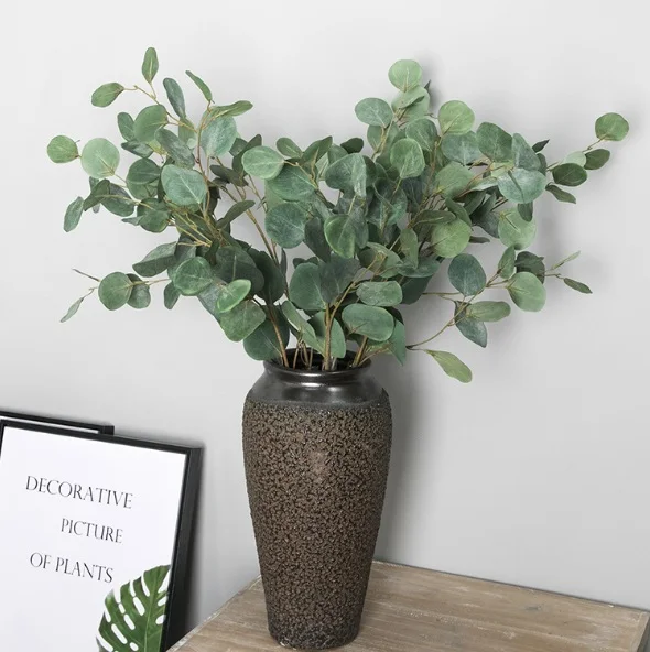 Artificial Eucalyptus Fall Decoration Silk Eucalyptus Artificial Green Plants Wending Party