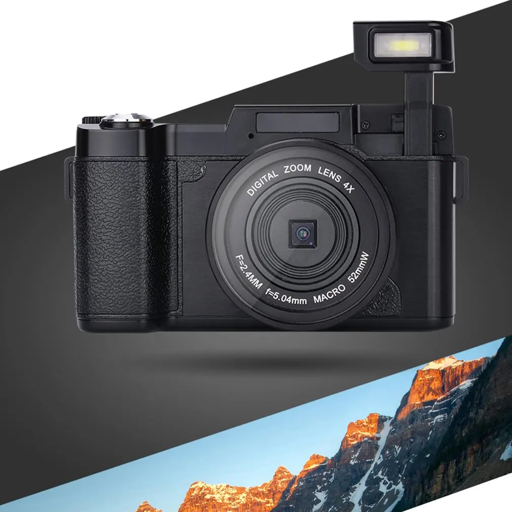

Professional 3.0 Inch LCD Display 1080P Video Digital Camera 4X Zoom 24MP Rotary Screen Selfie Digital Camera Black