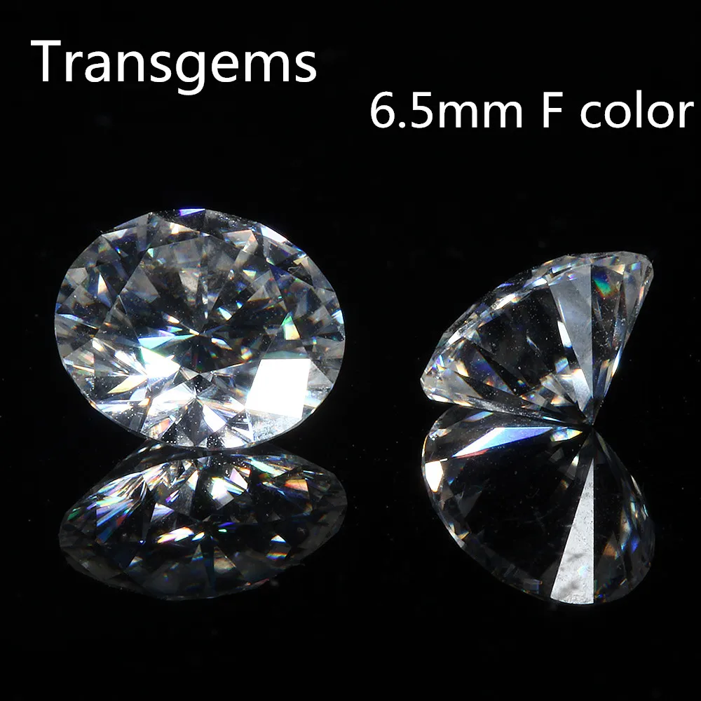

TransGem 1 Piece 6.5mm F Colorless and Clear Hearts and Arrows Cut Moissanite Loose Stone Equivalent Diamond Carat Weight 1ct