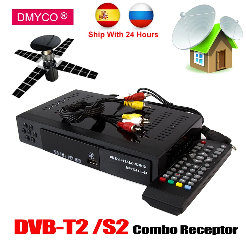 DVB-T2 DVB-S2 Satellite Receiver HD Digital TV Box DVB T2+S2 TV Tuner Receivable MPEG4 1080P TV Receiver T2 Tuner Free Shipping