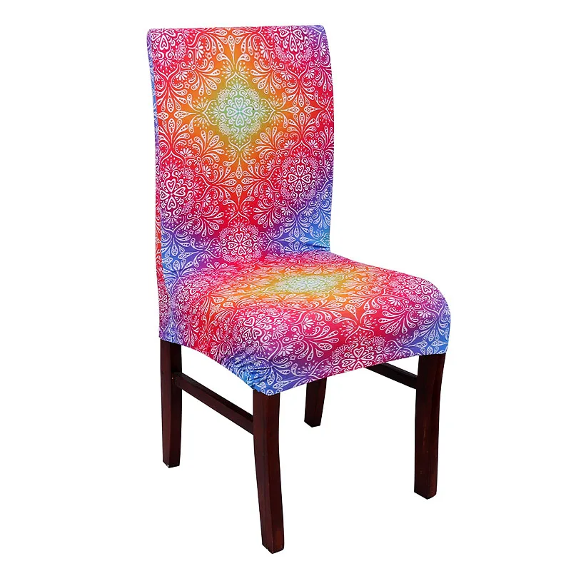 Скандинавская красочная печать с цветами обеденный чехол для кресла спандекс полиэстер стрейч Чехол для стула чехол моющийся чехол для офисного сиденья
