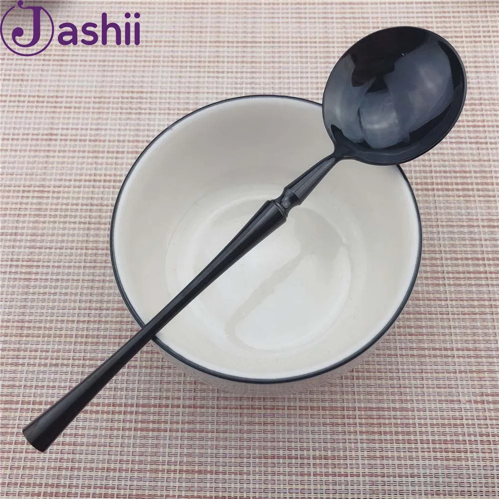 6/5/4Pcs Chic Elegant Black Dinnerware Set Stainless Steel Tableware Cutlery Set Plating Table Knif