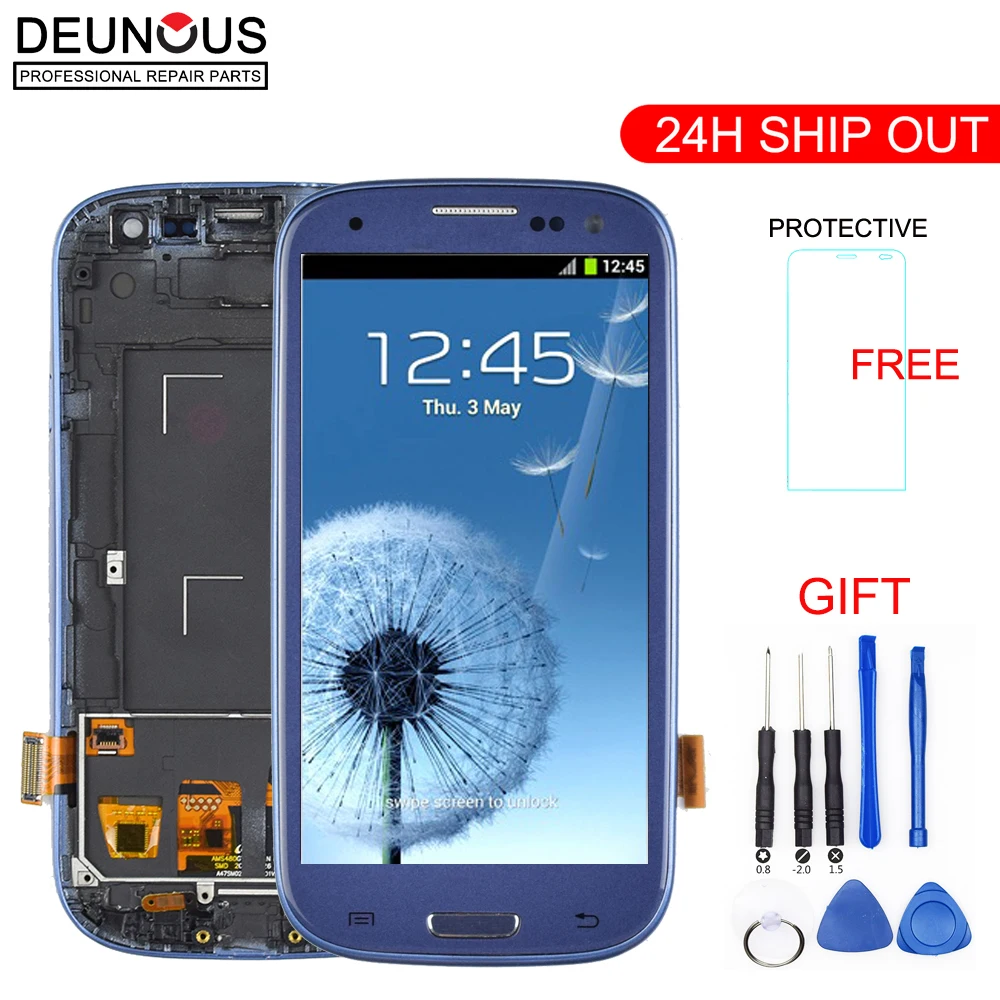 

Original For SAMSUNG Galaxy S3 Display i9300 i9300i Touch Screen Digitizer Replacement For SAMSUNG Galaxy S3 LCD Screen Frame