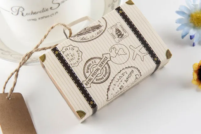 50pcs Wedding Favor Chocolate Bo Vintage Mini Suitcase Candy Box 50pcs Wedding Favor Chocolate Bo Vintage Mini Suitcase Candy Box Sweet Bags For Favors And
