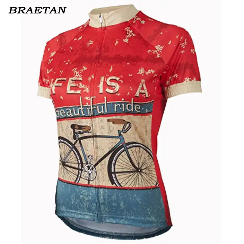 2018サイクリングジャージの女性プロチームサイクリング摩耗ソフト赤