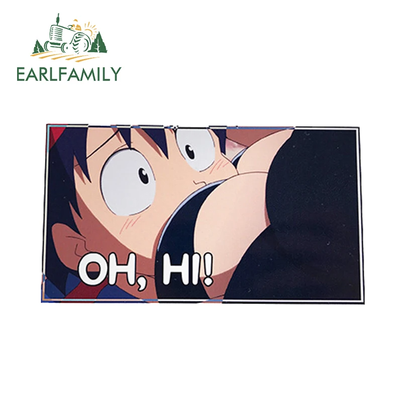 EARLFAMILY 13 см x 7 2 О привет! Стикер для автомобиля аниме с напечатанной