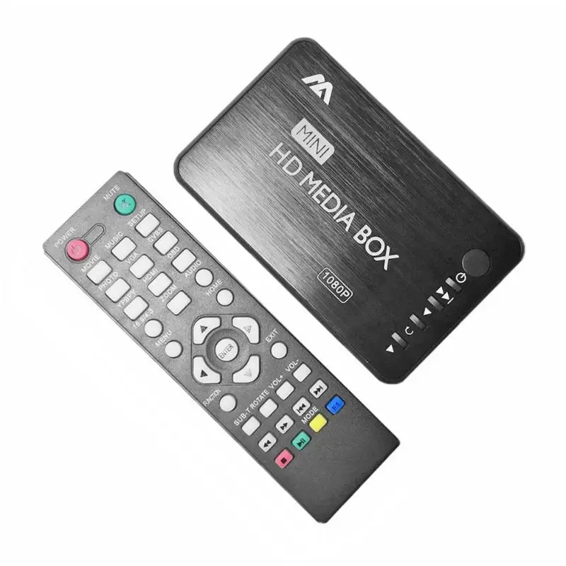 

ALLOYSEED Mini Aluminum Blu-ray 3D Media Player 1080P Full HD VGA HDMI AV USB Optical Fiber Coaxial TV Video Box Remote Control