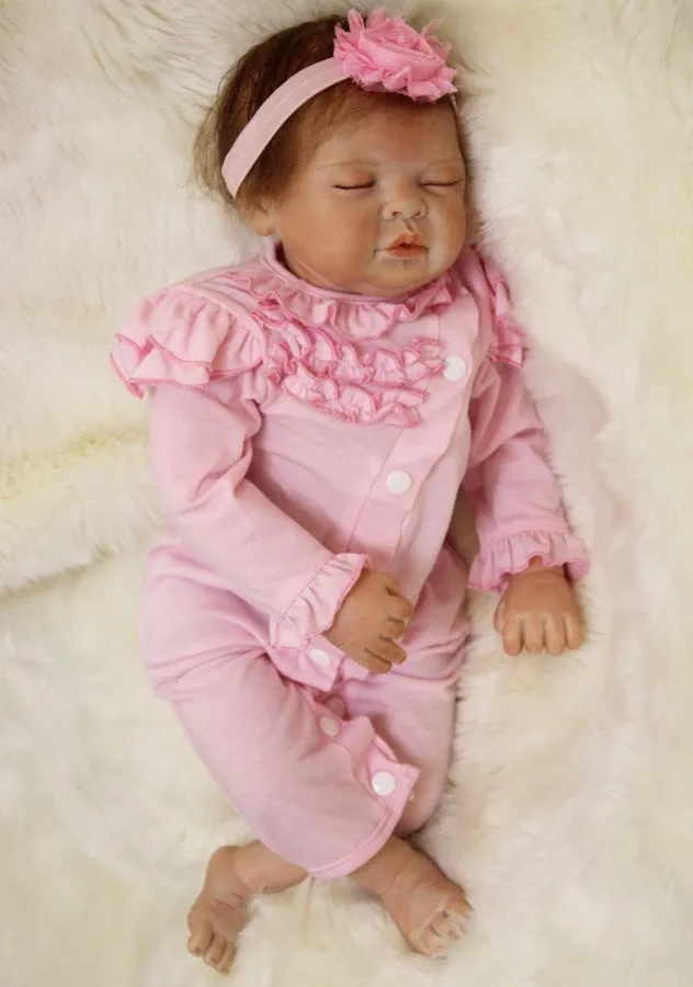 

55 cm sleeping babies dolls silicone baby toys alive reborn doll 22 inch silicone dolls reborn doll for girls toys for children
