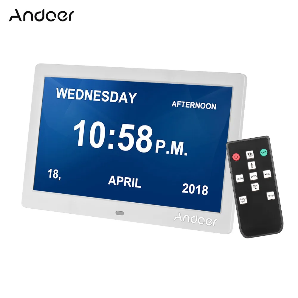 Andoer 10 дюймов 1024*600 ips цифровая фоторамка Поддержка настройки времени музыка фото видео функции Поддержка нескольких языков
