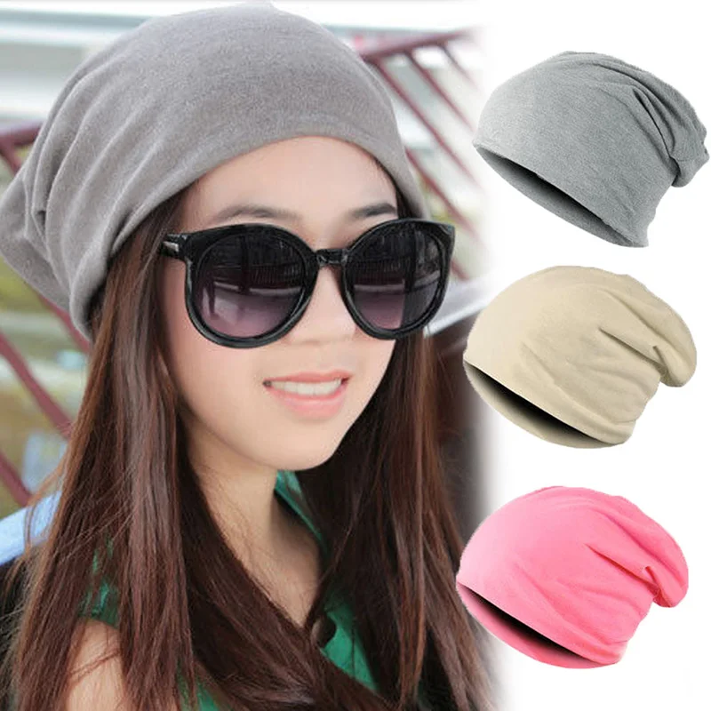 

New 2019 Fashion For Winter Unisex Women Men Knit Crochet Cotton Slouch Hat Cap Beanie Hip-Hop Casual Solid Hats High Quality